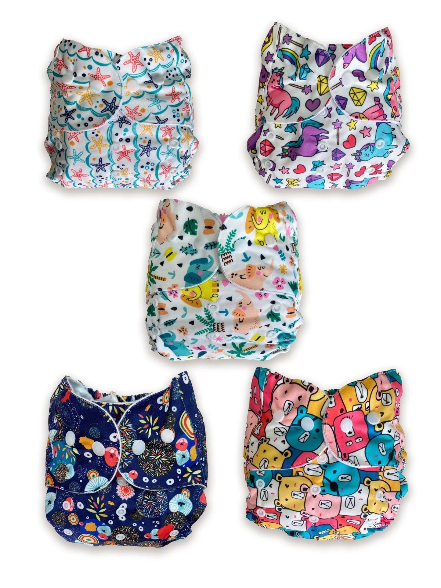 Reusable Baby Cloth Diapers with 2 inserts (0-2 years)