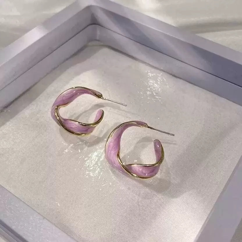 Purple lavender cuff earrings