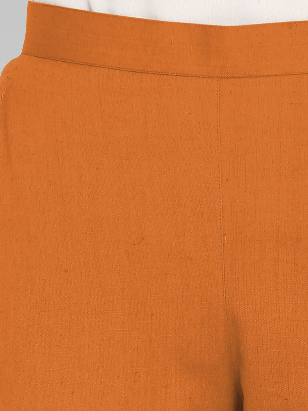 Mustard Cotton Solid Casual Pant