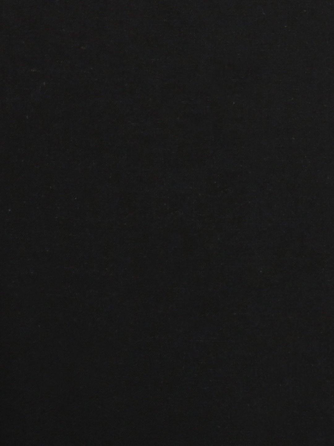 Black Pure Cotton Solid Narrow Pant