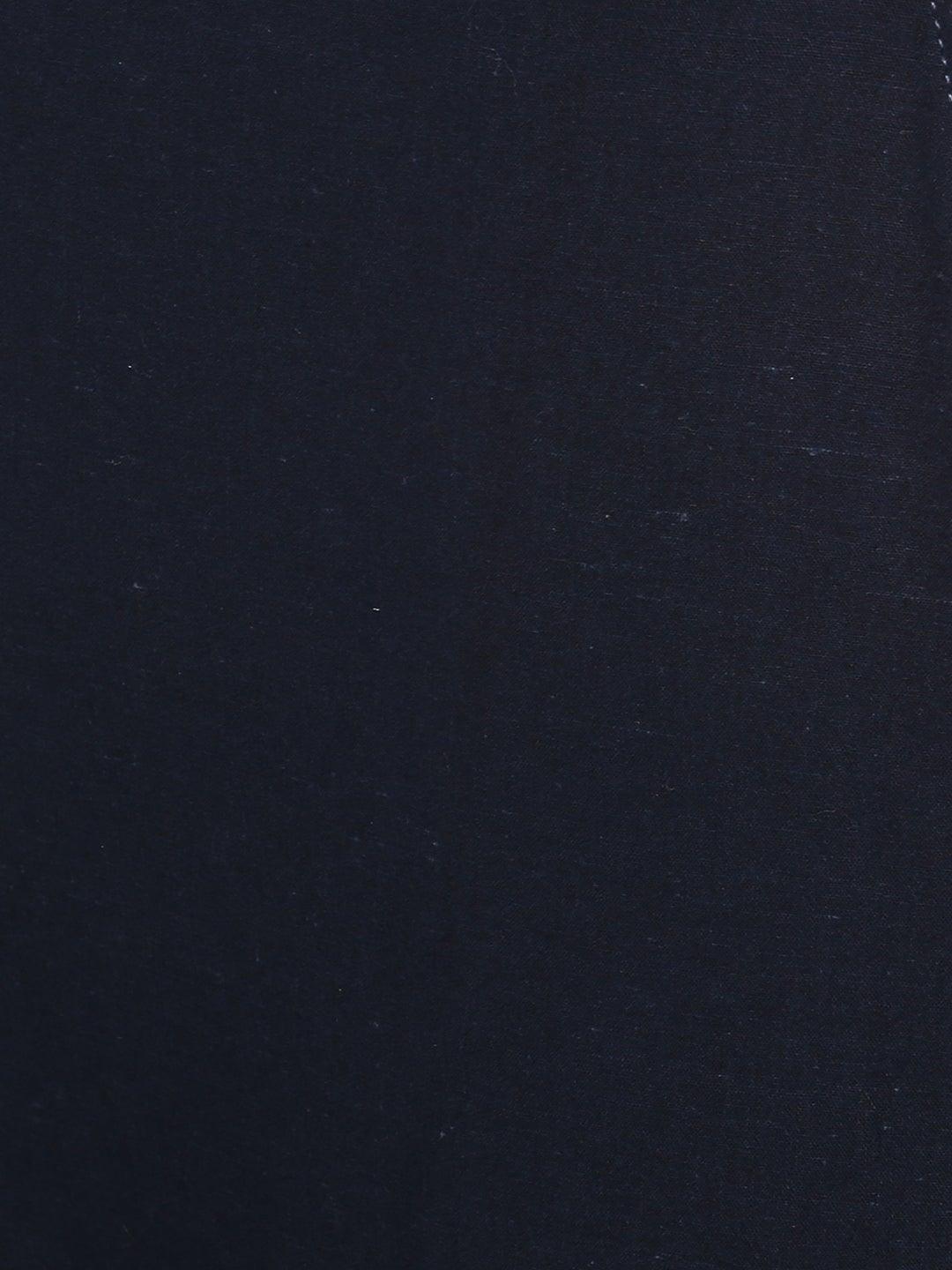 Navy Blue Pure Cotton Solid Ethnic Narrow Pant