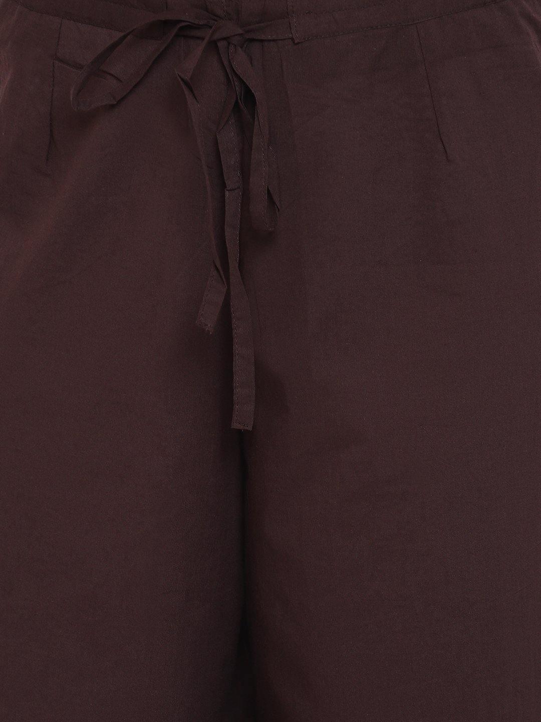 Brown Pure Cotton Palazzo Pant
