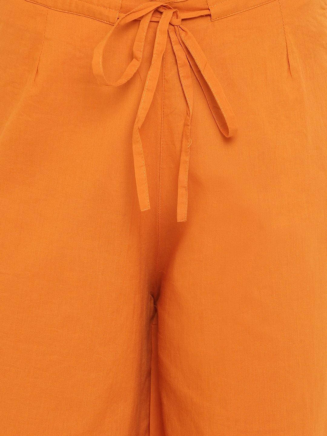 Orange Pure Cotton Palazzo Pant