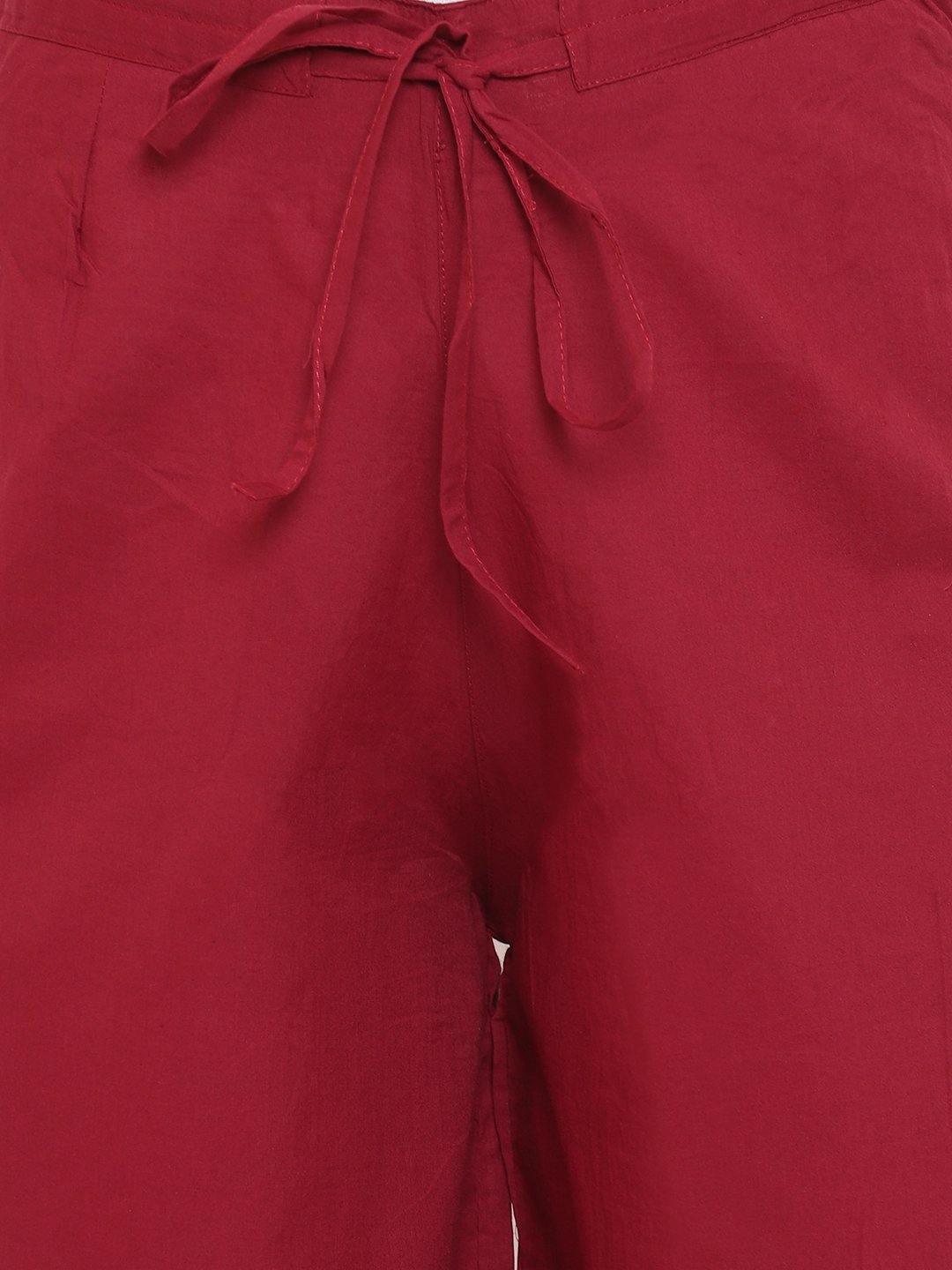 Maroon Pure Cotton Palazzo Pant