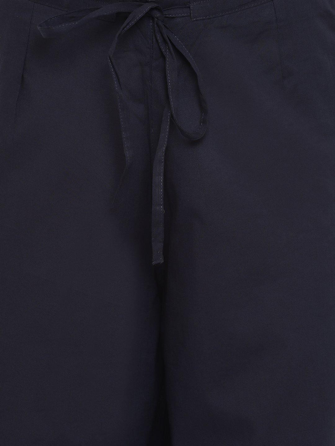 Navy Blue Pure Cotton Palazzo Pant