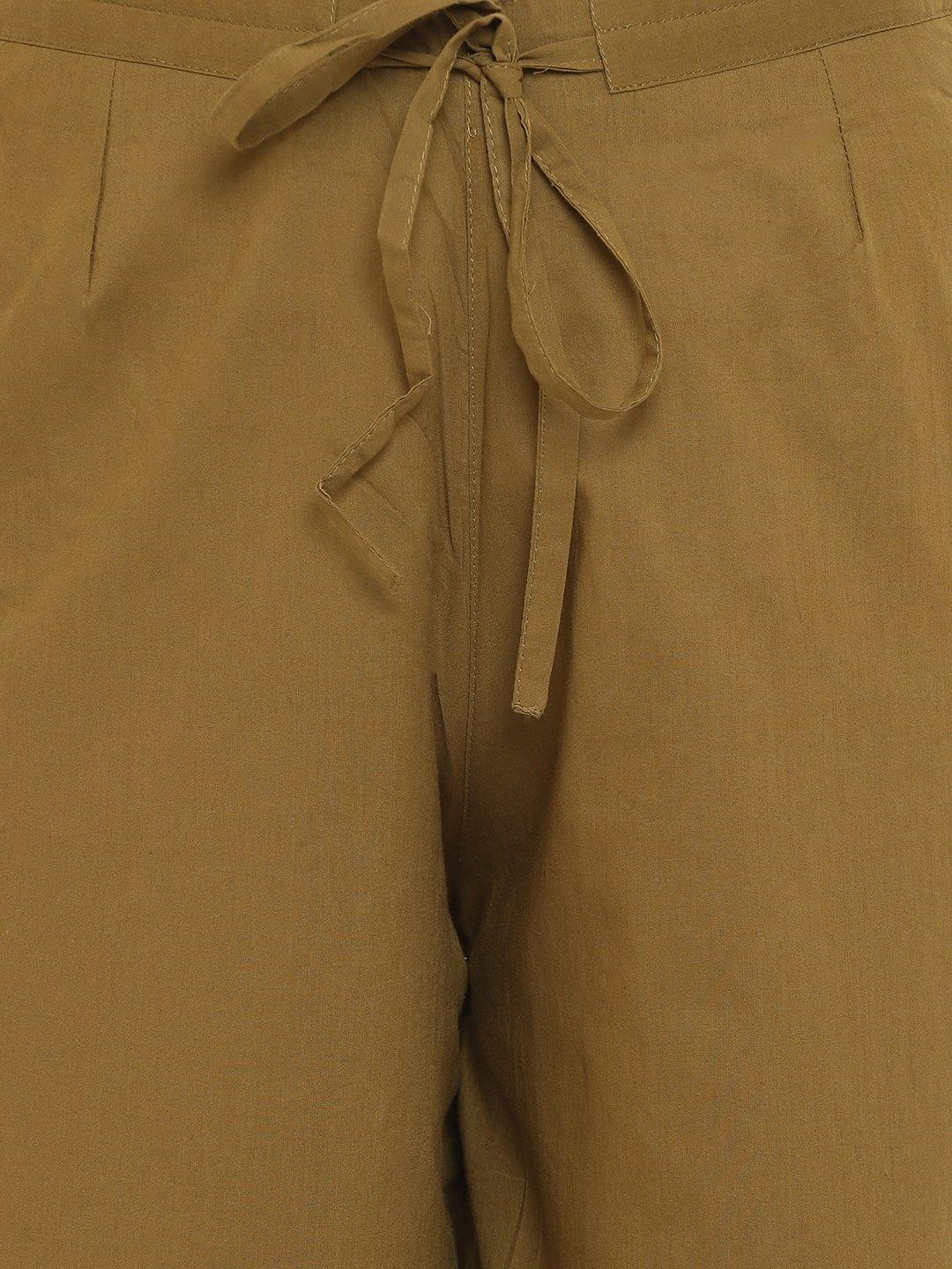 Green Pure Cotton Palazzo Pant