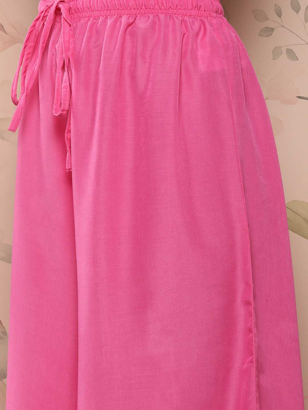 White Georgette Floral Print Kurta with Flared Palazzo and Dupatta