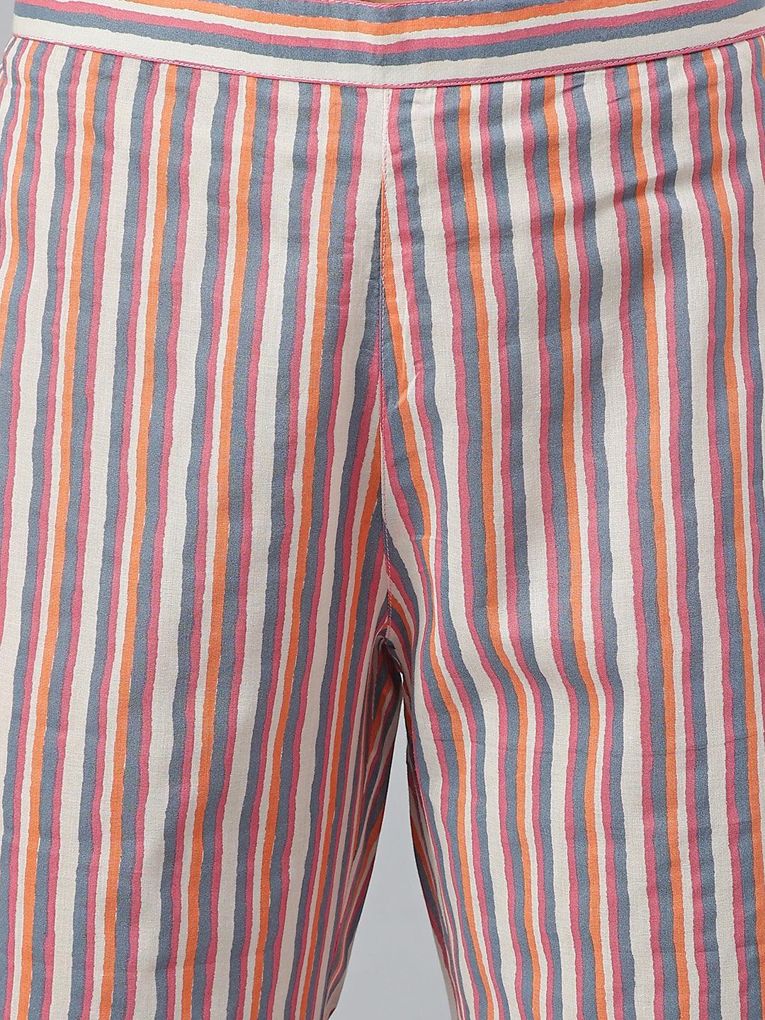 Off-White Cotton Kurta With Pant