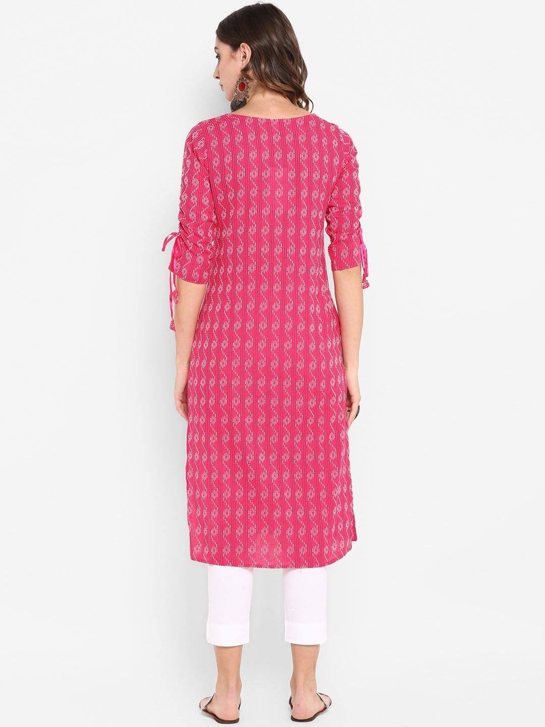 Pink Cotton Kurta