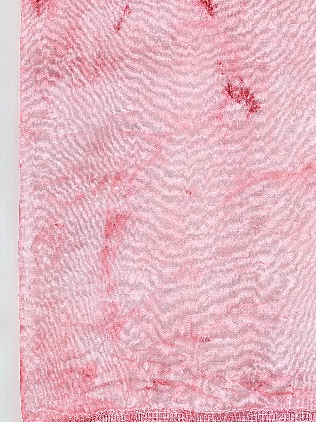 Maroon Crepe Silk Solid Kurta with Pant and Dupatta