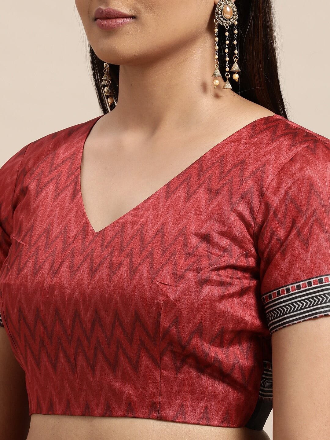 Janasya Women's Mauve Bhagalpuri Silk Printed Saree with Blouse Piece