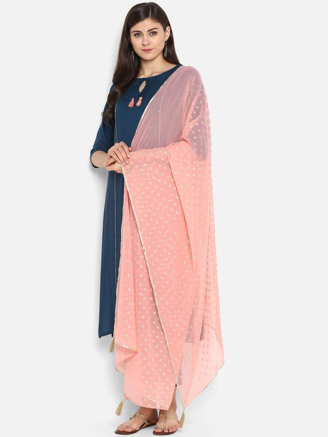 Turquoise Blue Rayon Solid Kurta with Pant and Dupatta
