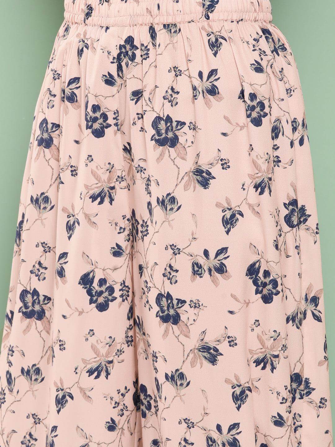 Light Peach Crepe Digital Printed Kurta with Salwar Pant