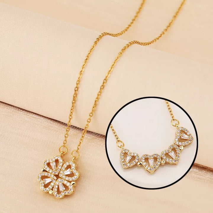 2-in-1 Magnetic Four Leaf clover Necklace