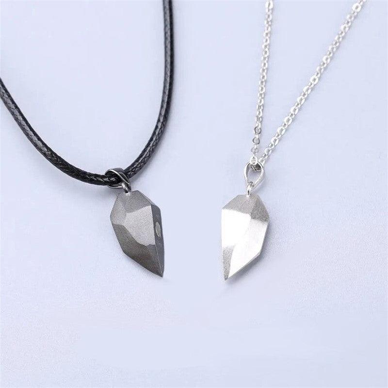 Black and White Magnetic Heart Couples Pendant