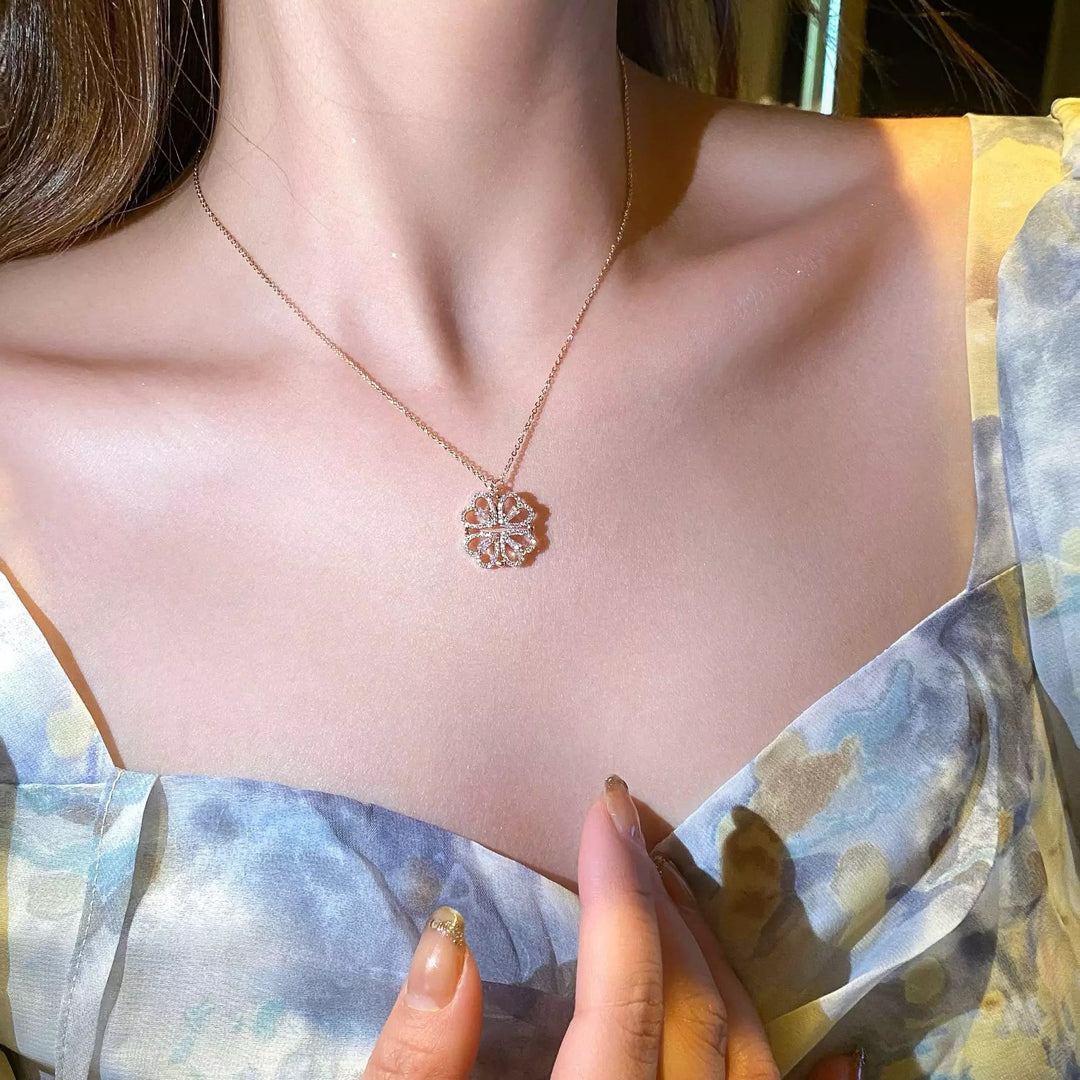 2-in-1 Magnetic Four Leaf clover Necklace