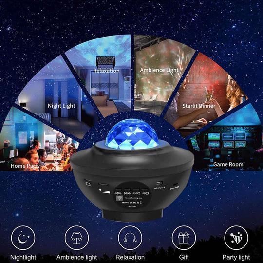 Starry Galaxy Projector With Bluetooth Music Speaker