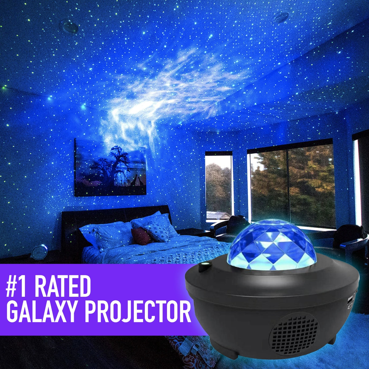 Starry Galaxy Projector With Bluetooth Music Speaker