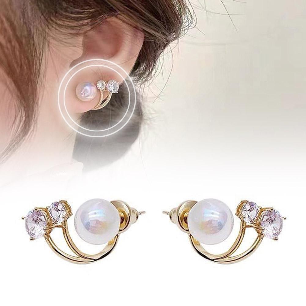 JWER French Light Luxury Pearl Stud Earrings