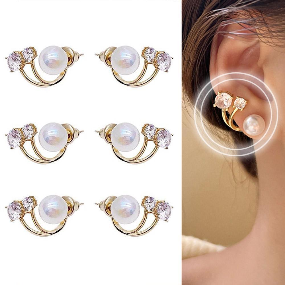 JWER French Light Luxury Pearl Stud Earrings