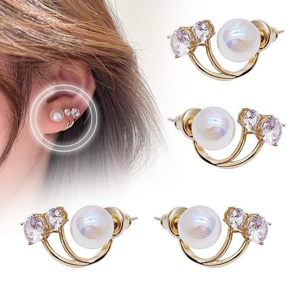 JWER French Light Luxury Pearl Stud Earrings