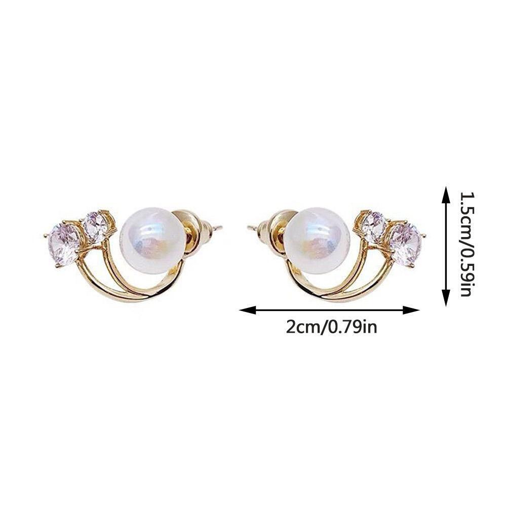 JWER French Light Luxury Pearl Stud Earrings