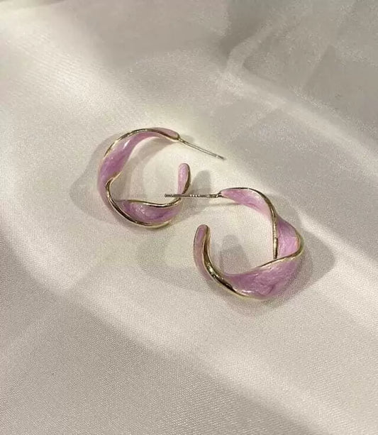 Purple lavender cuff earrings