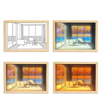 LED Light Up Painting Wall Art Frame - USB Rechargeable | 3 Color Lights