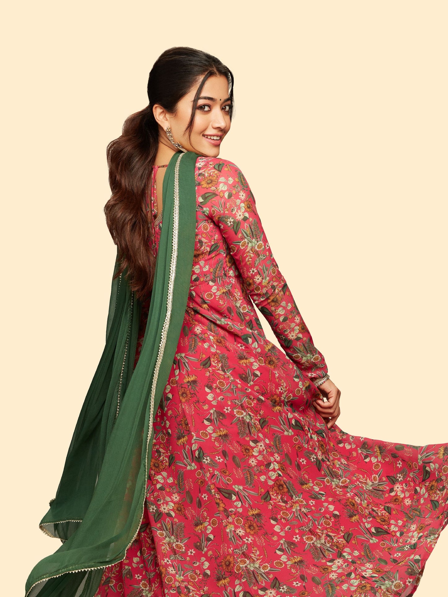 Pink Georgette Digital Print Kurta Palazzo Set With Dupatta