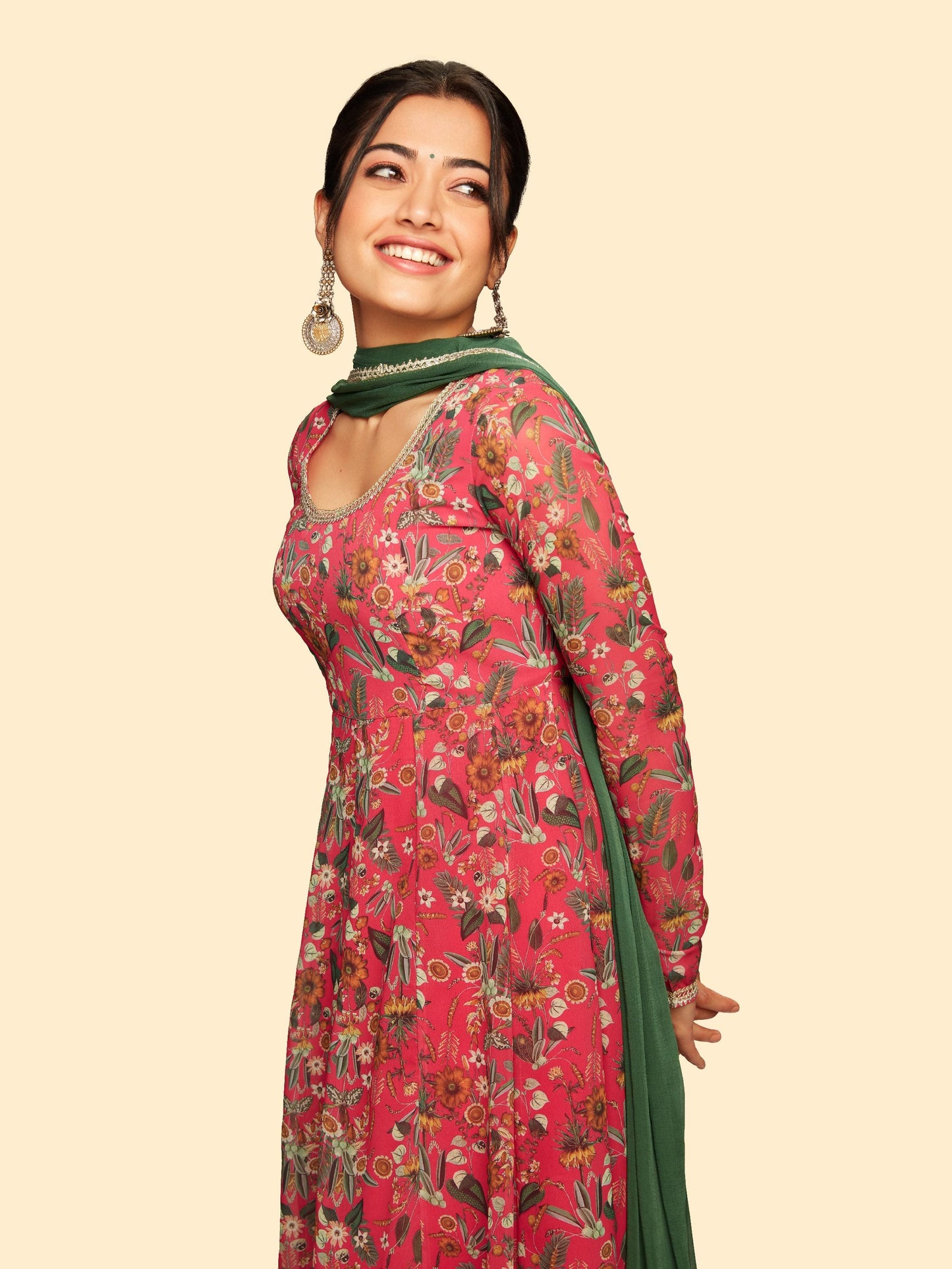 Pink Georgette Digital Print Kurta Palazzo Set With Dupatta
