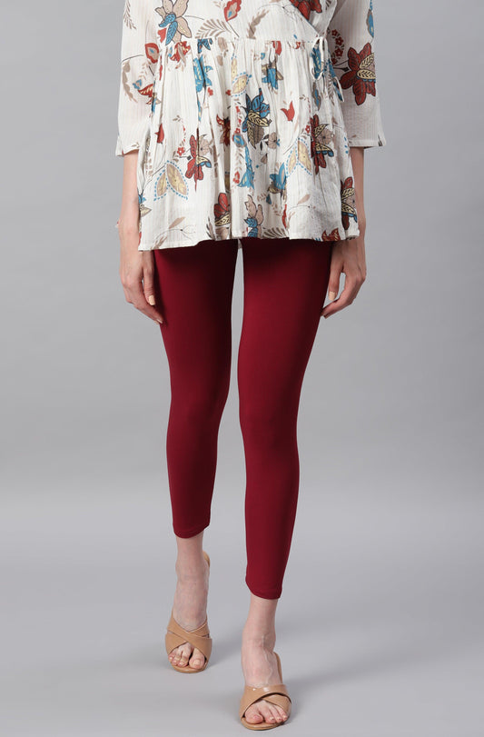 Maroon Viscose Lycra Leggings