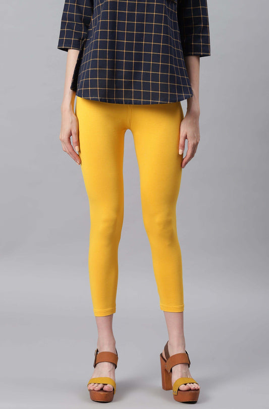 Yellow Viscose Lycra Leggings