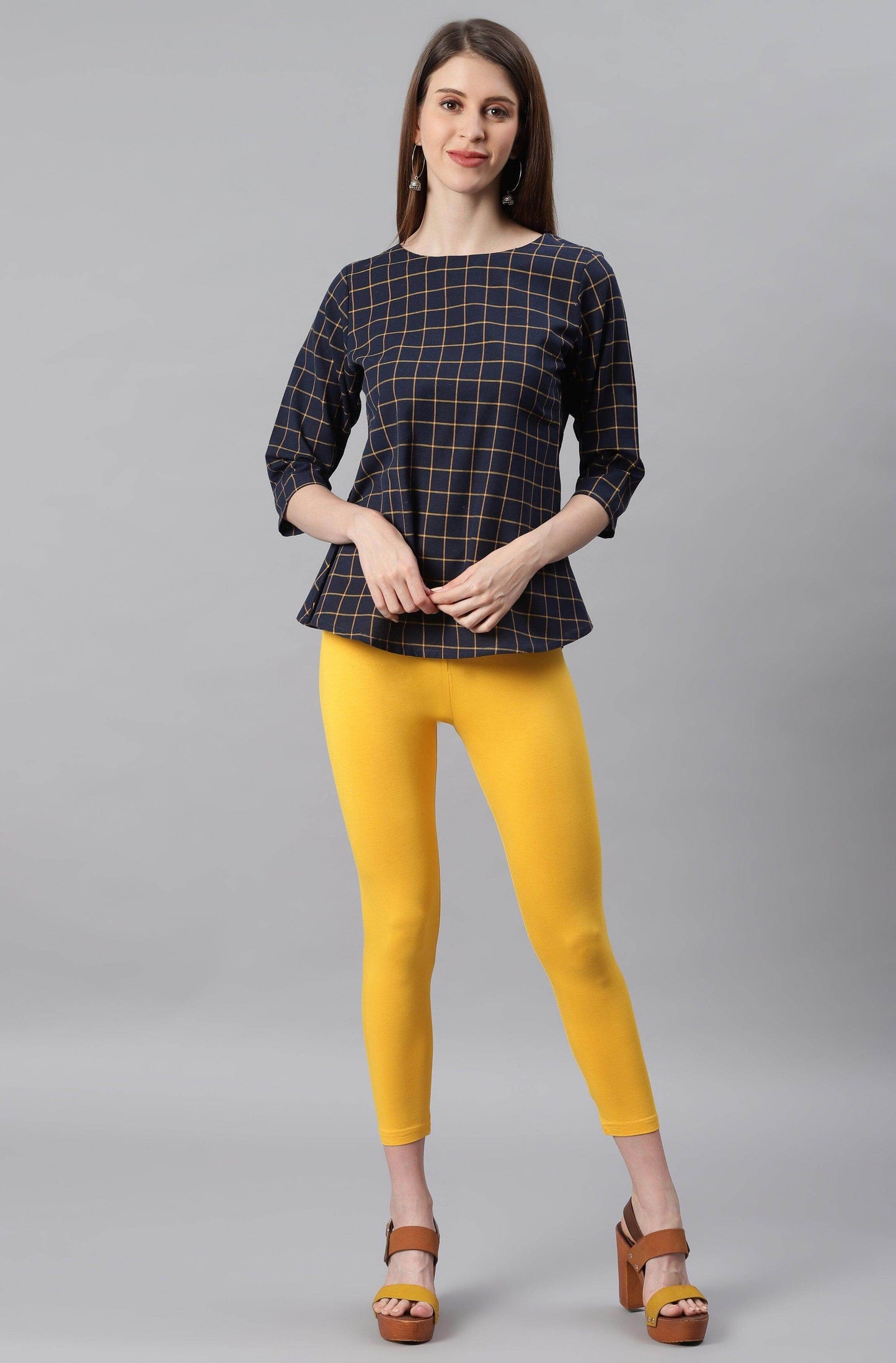 Yellow Viscose Lycra Leggings