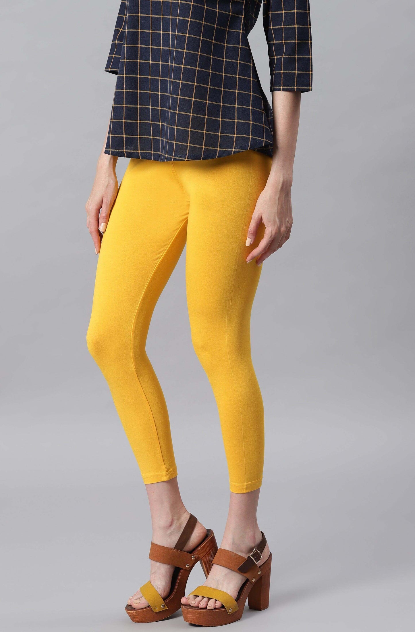 Yellow Viscose Lycra Leggings