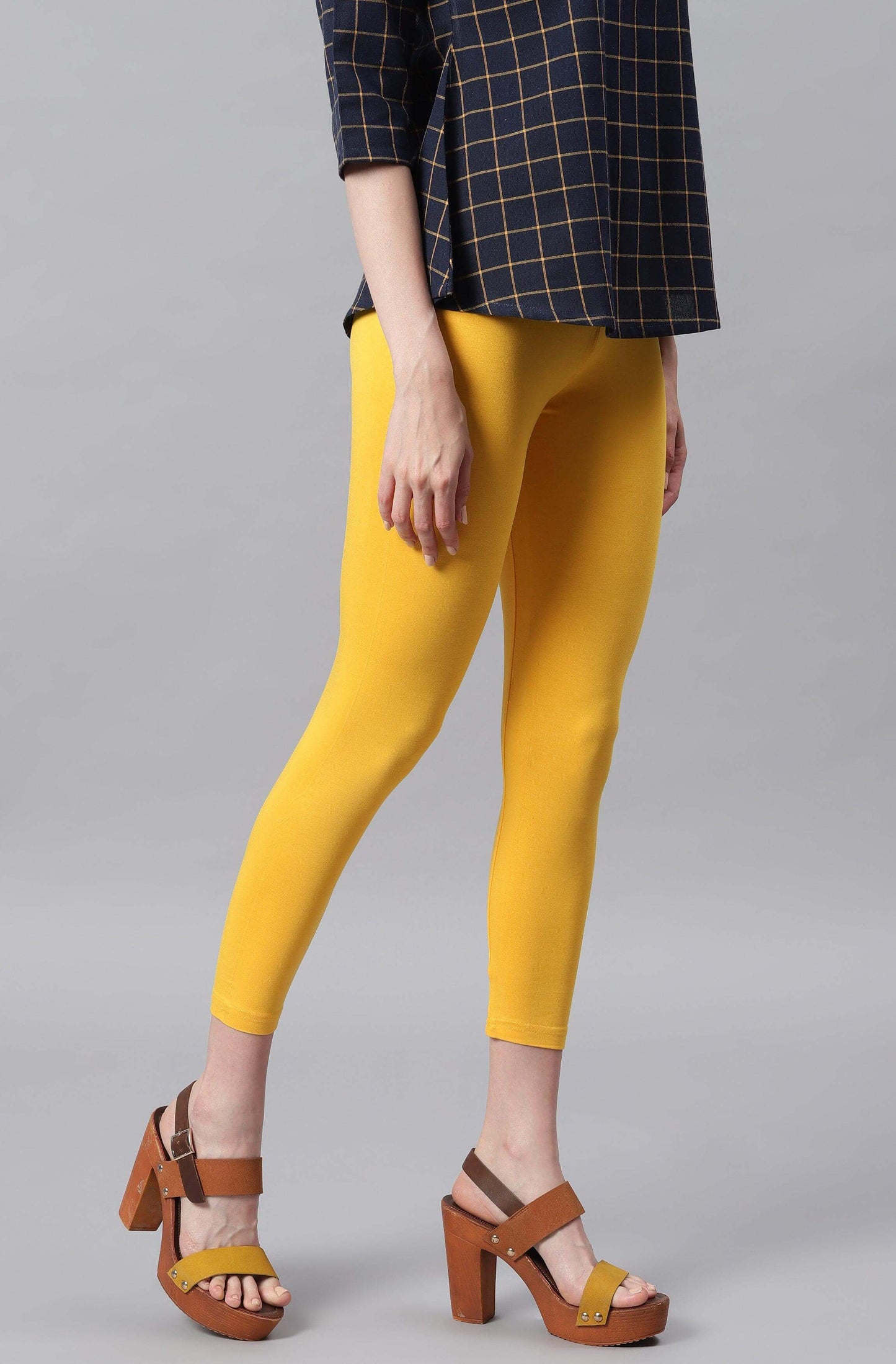 Yellow Viscose Lycra Leggings