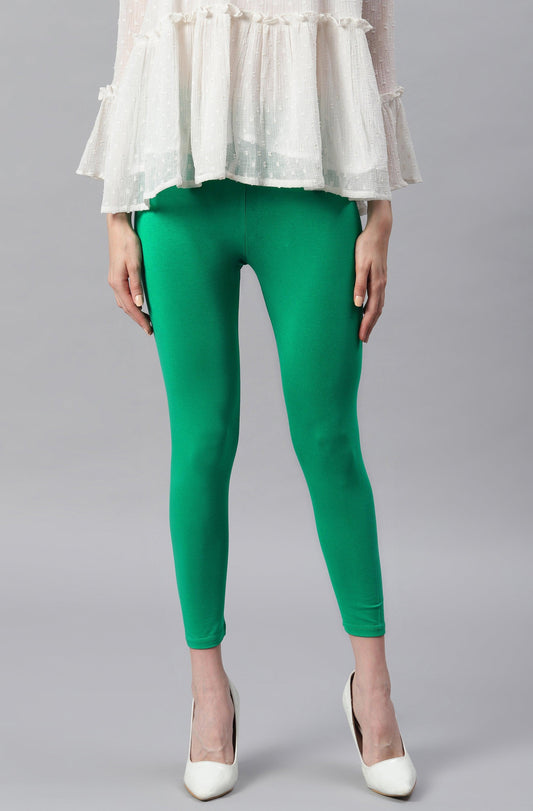 Green Viscose Lycra Leggings