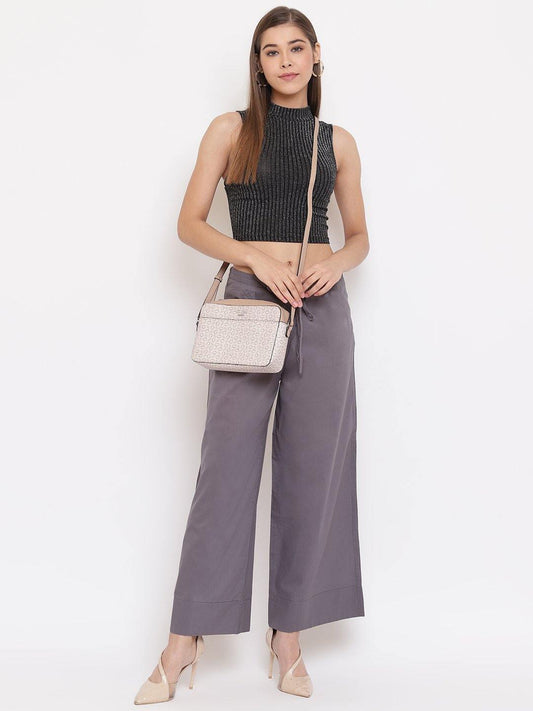 Grey Pure Cotton Palazzo Pant