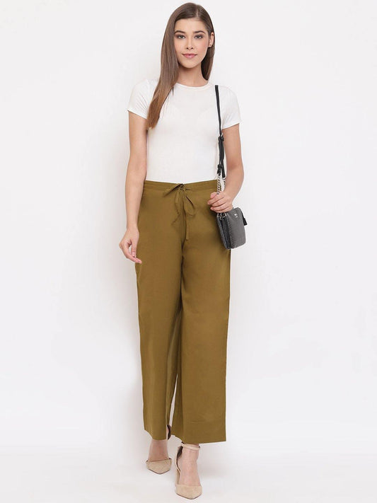 Green Pure Cotton Palazzo Pant