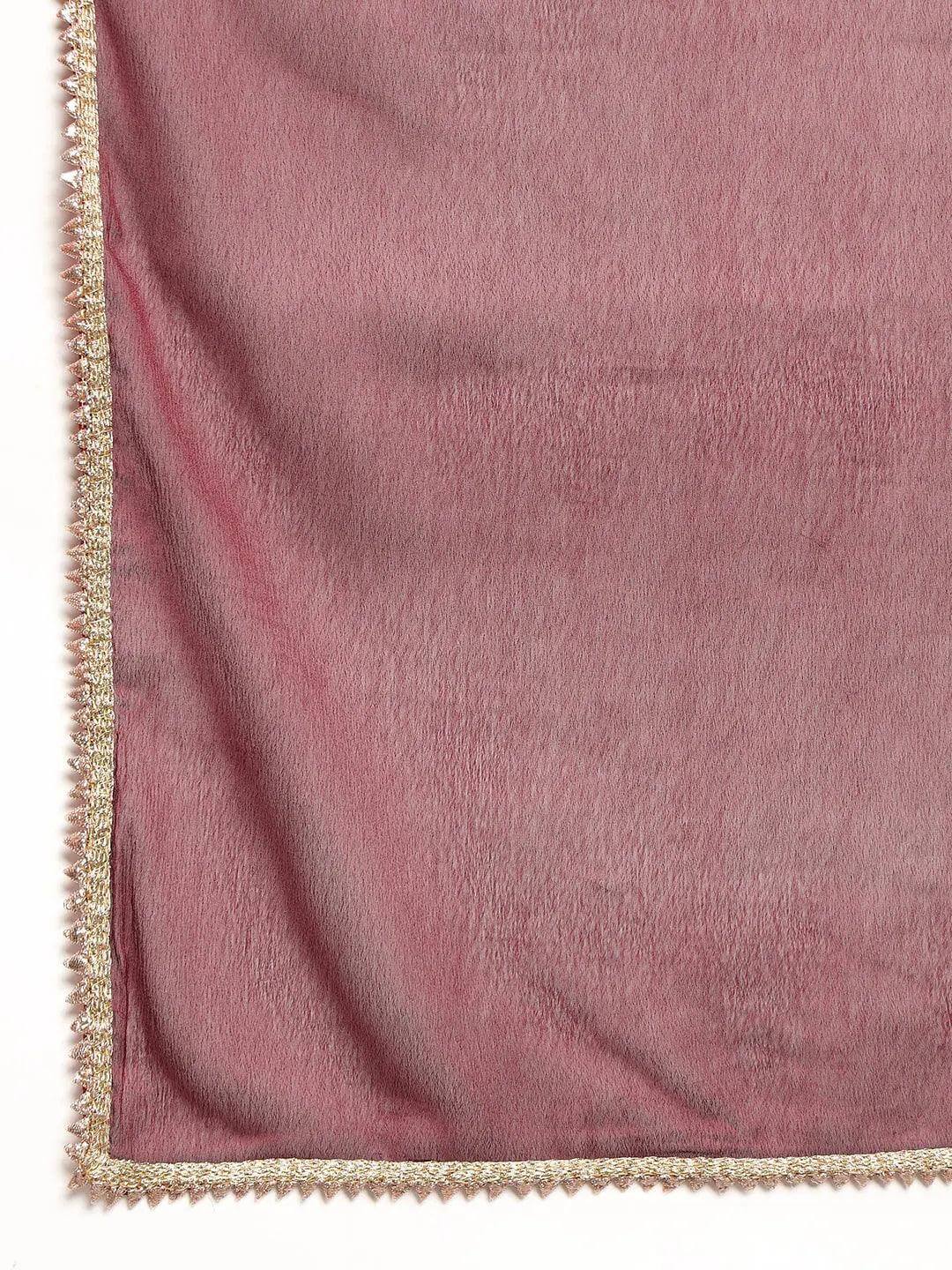 Grey Poly Silk Solid Kurta with Dupatta