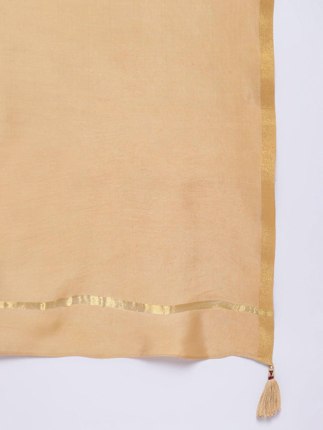 Purple Velvet Kurta With Palazzo and Dupatta