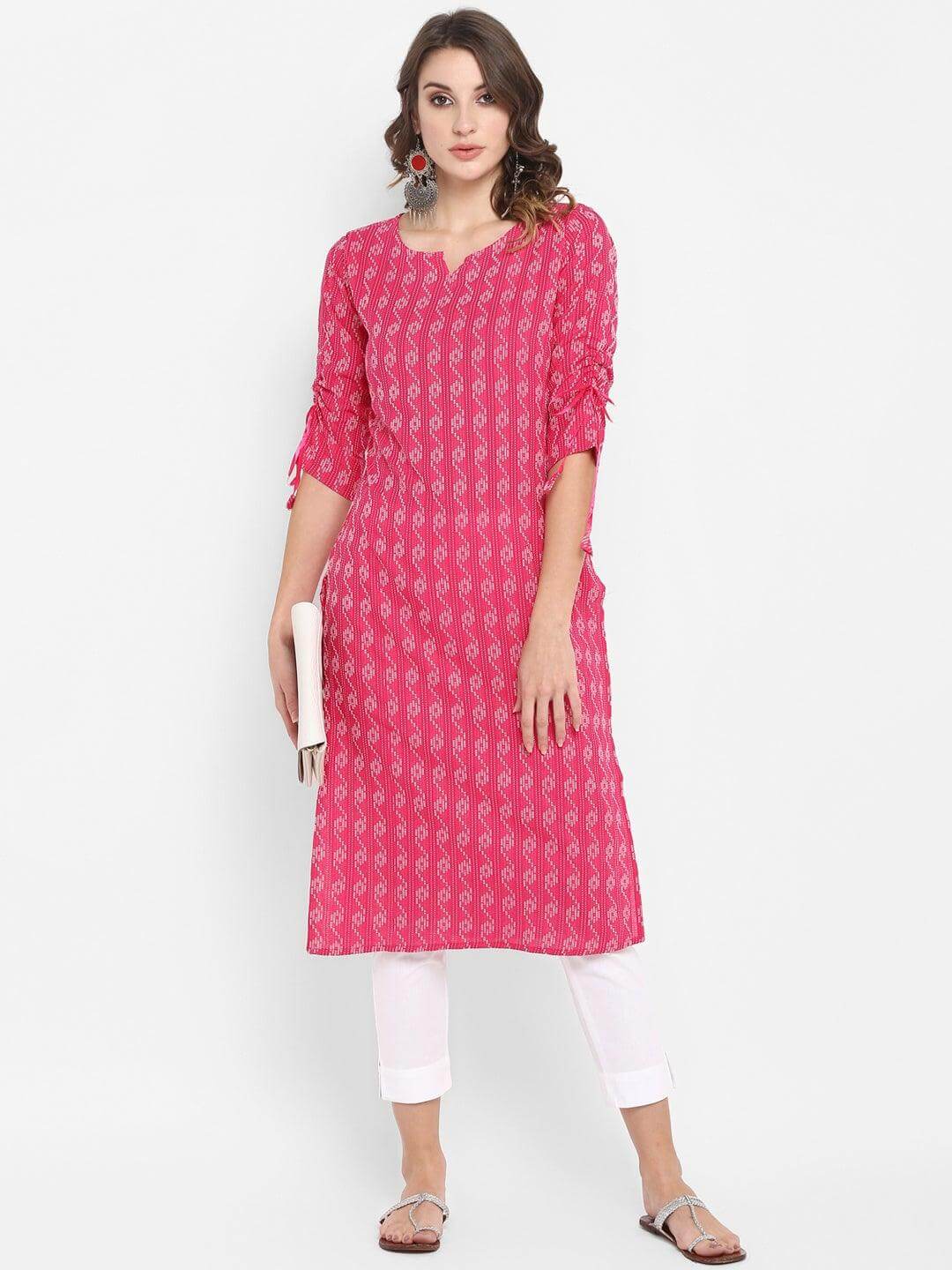 Pink Cotton Kurta