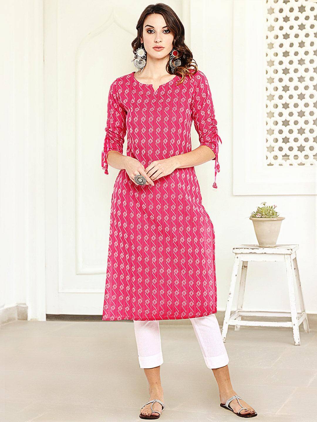 Pink Cotton Kurta