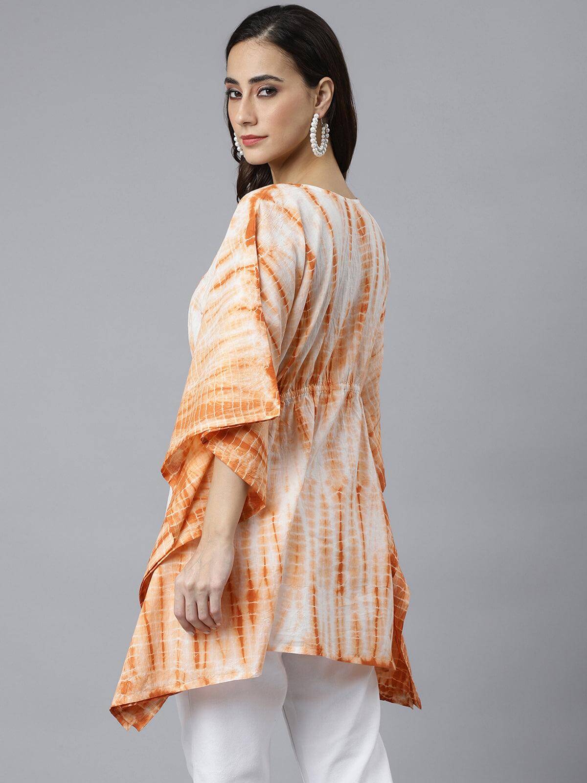 Rust Cotton Tie dye Kaftan Kaftan Tunic