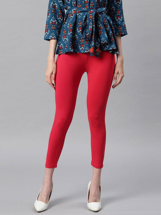 Red Viscose Lycra Legging