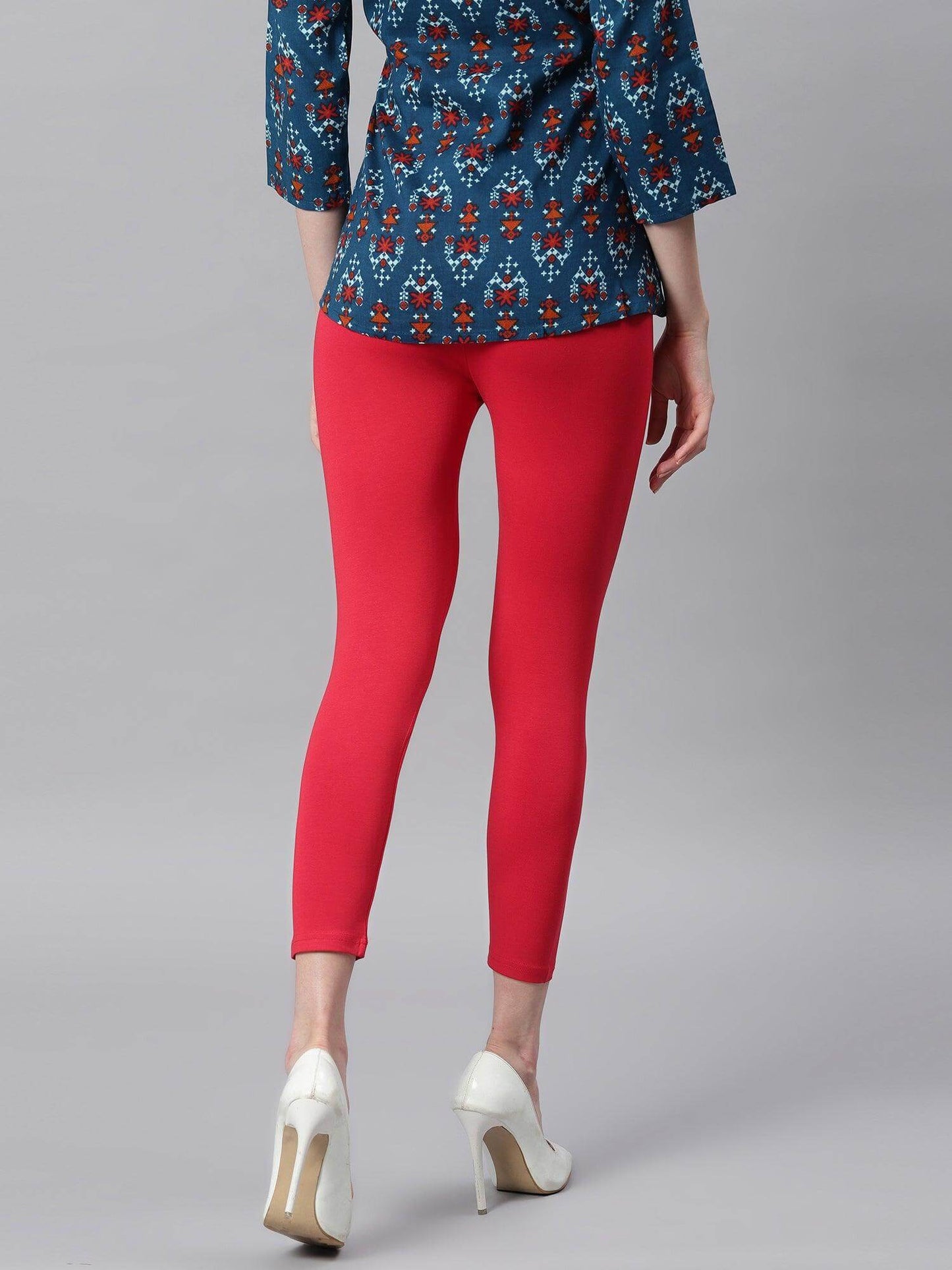 Red Viscose Lycra Legging