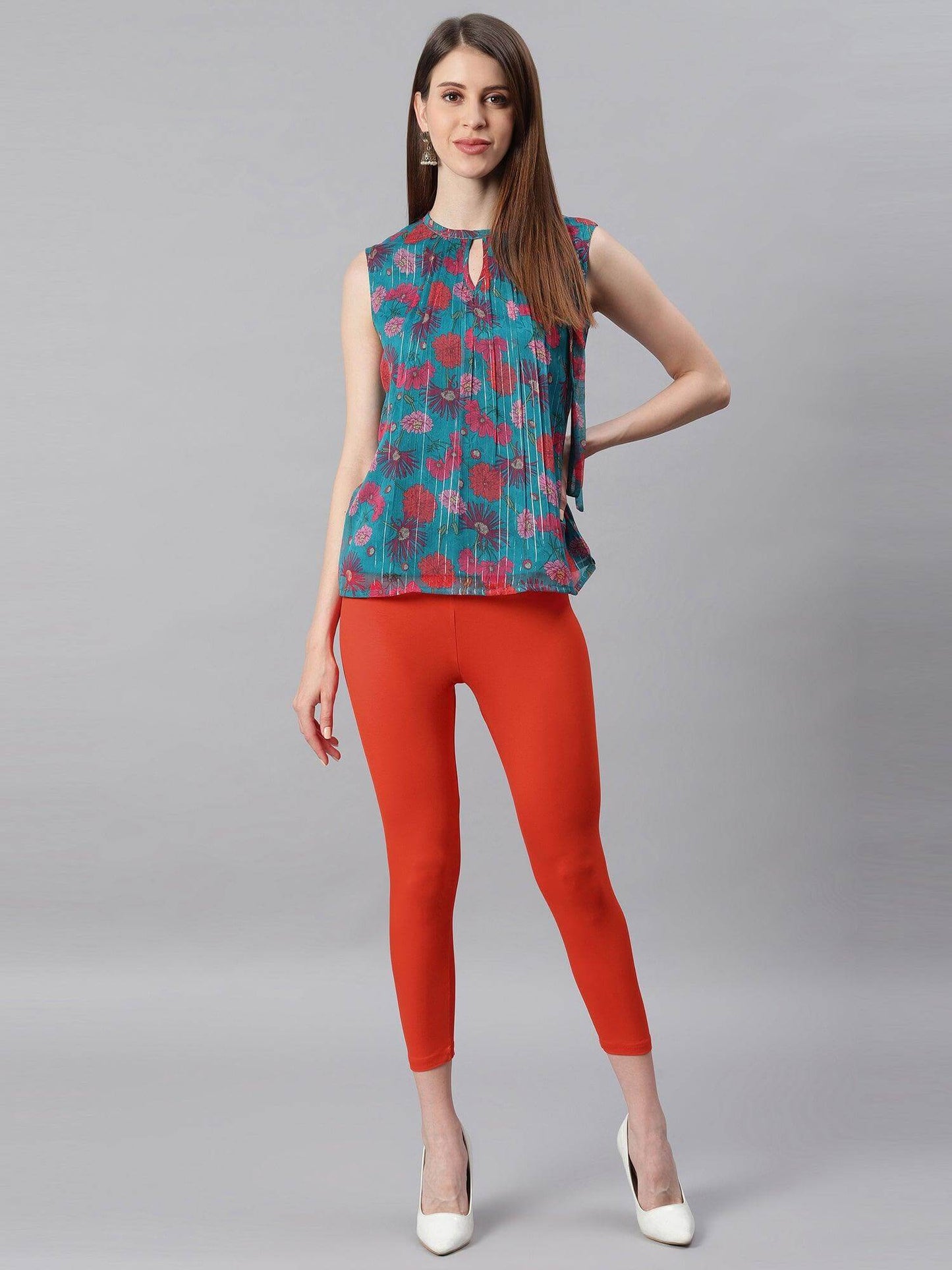 Orange Viscose Lycra Legging