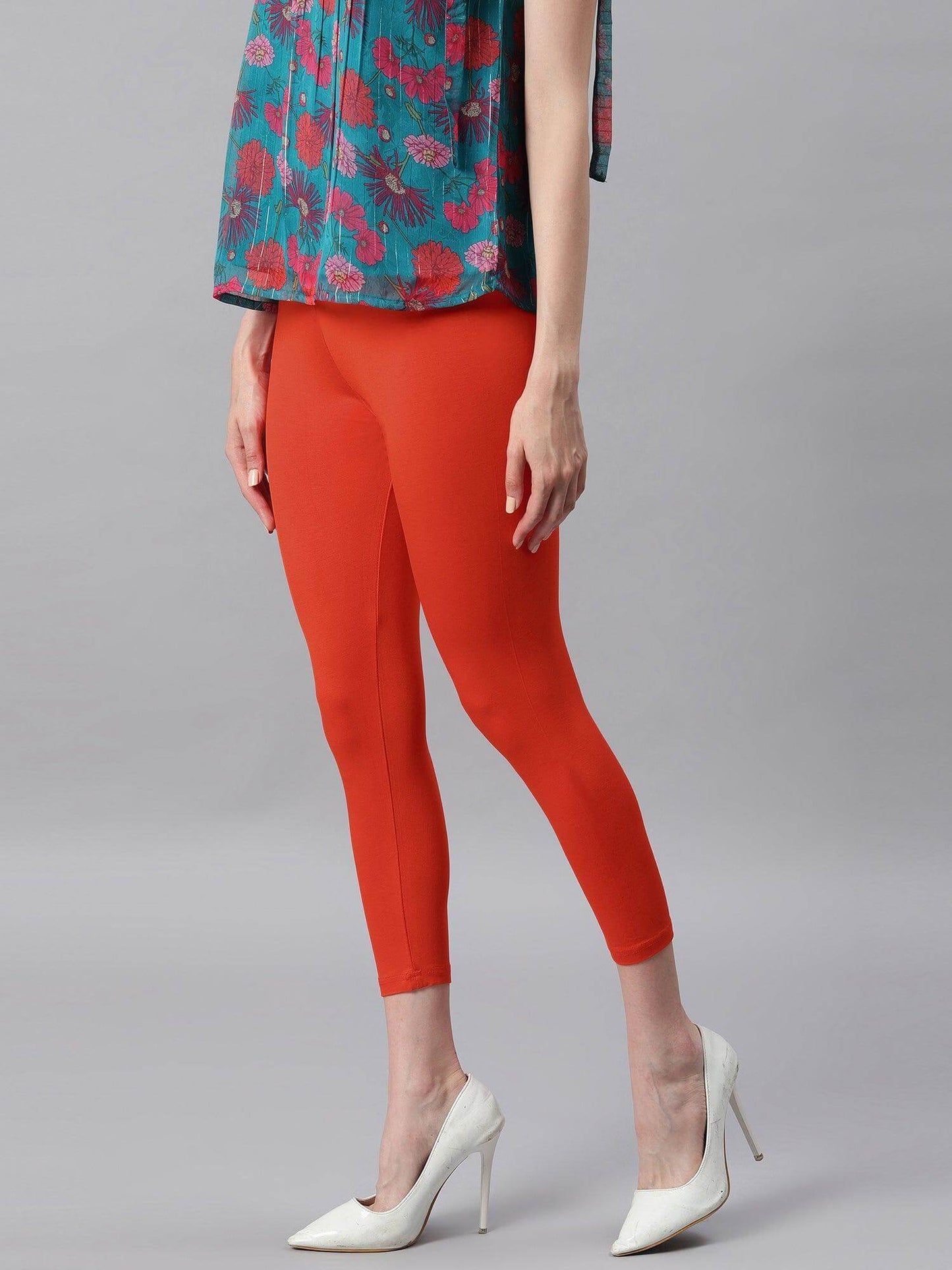 Orange Viscose Lycra Legging