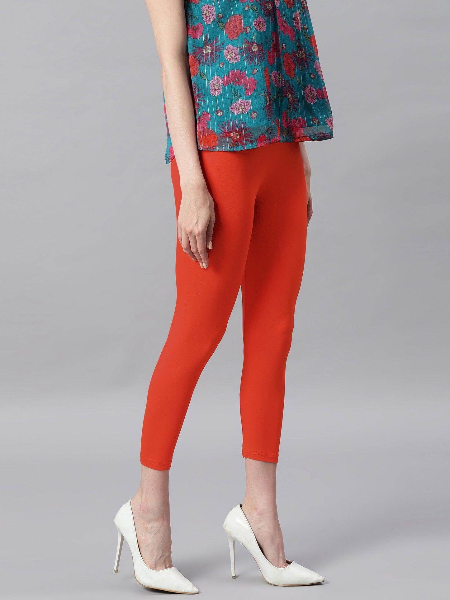 Orange Viscose Lycra Legging