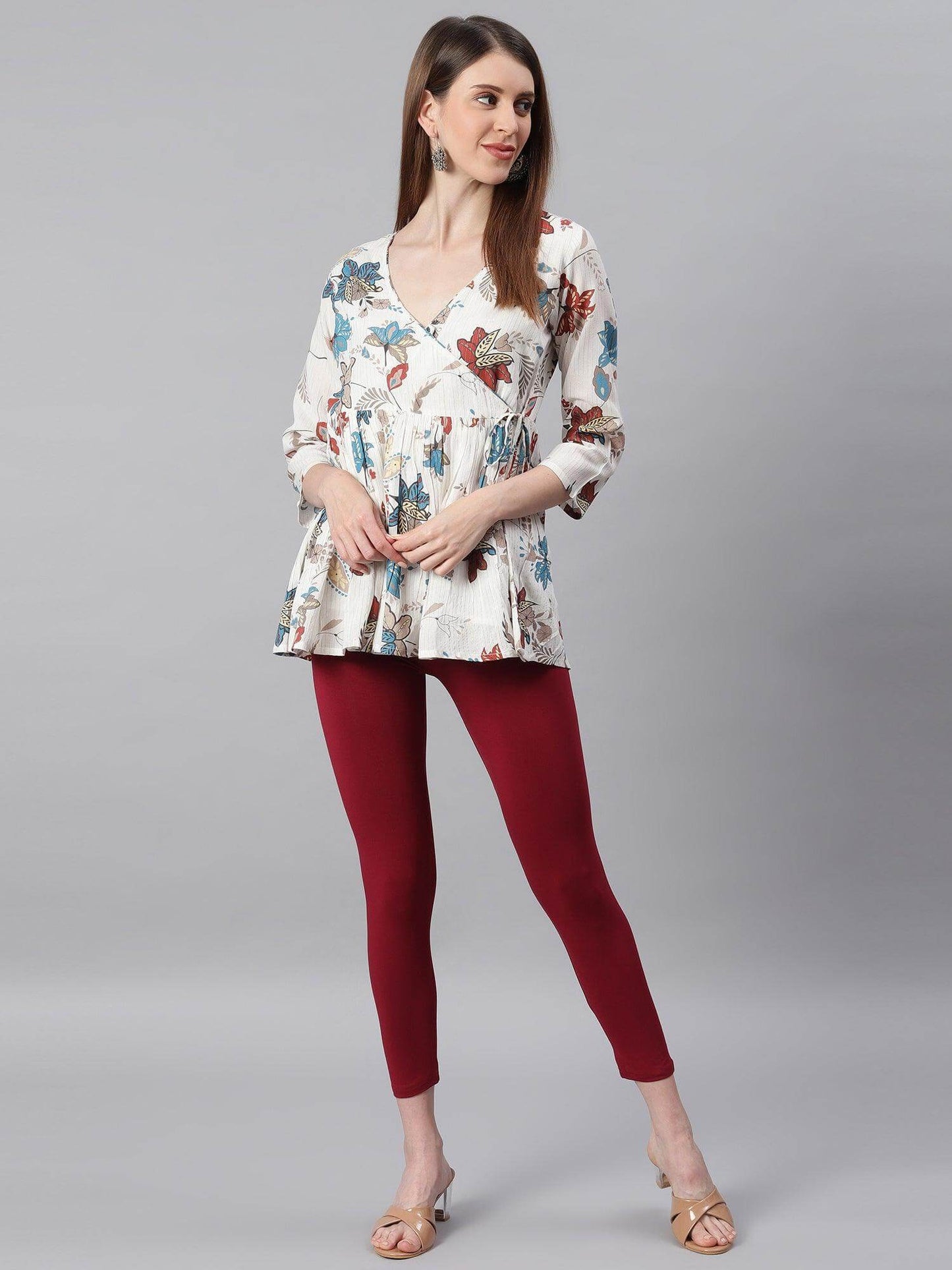 Maroon Viscose Lycra Legging
