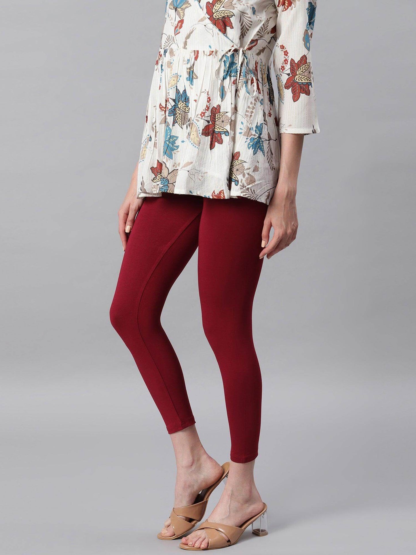 Maroon Viscose Lycra Legging